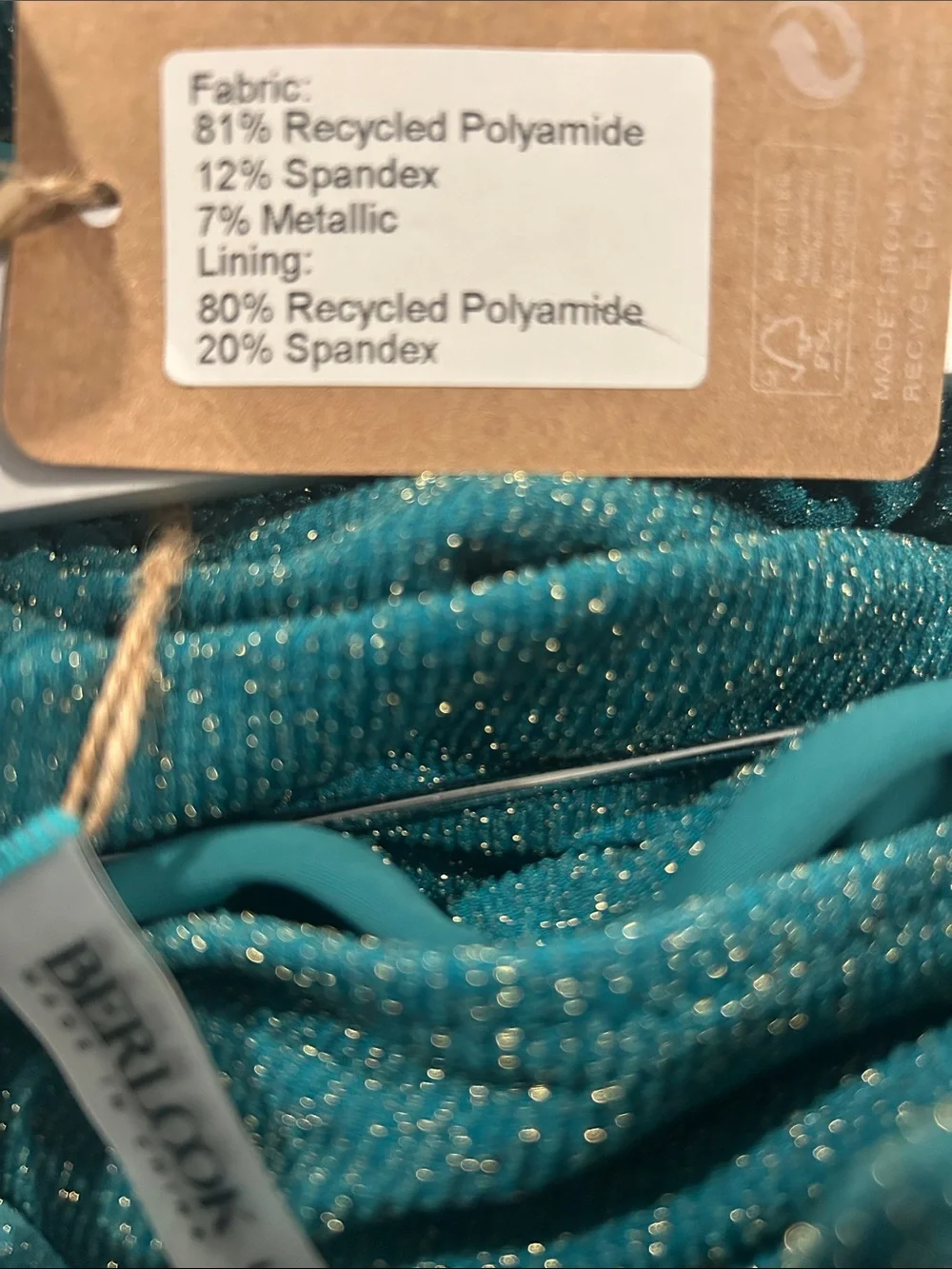 Plus Size Glitter Lurex Bikini and Sarong
